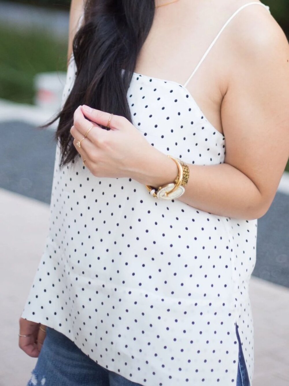 Everlane White Polka Dot Sleeveless Top – Size 2
